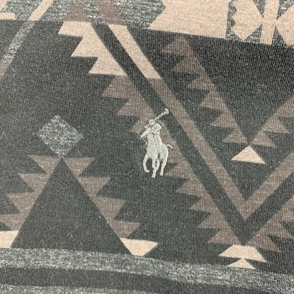 Ralph Lauren Polo Mens Sweater 2XL Black Gray Aztec Hoodie Southwestern Tribal - Picture 3 of 13